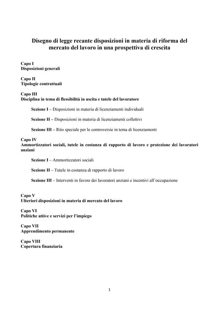Riforma mercato lavoro