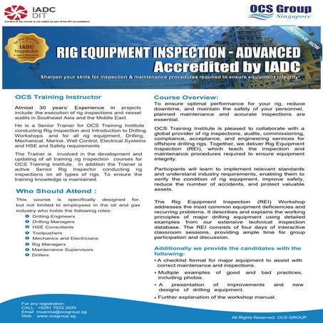 Rig Equipment Inspection Advanced- Muanisa_2025 | PDF