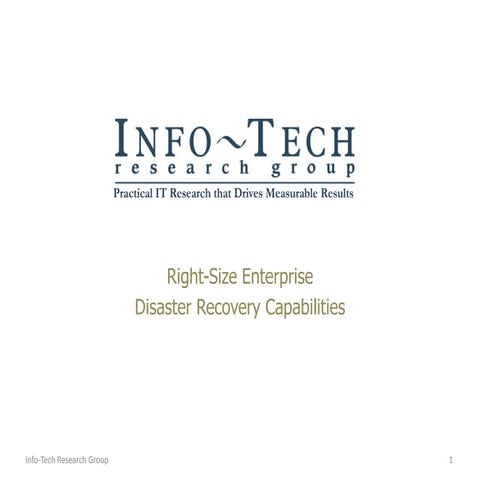 Right size enterprise disaster recovery plans