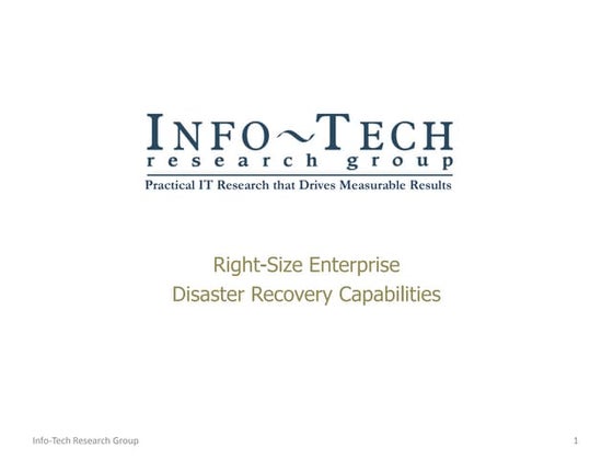 Right size enterprise disaster recovery plans