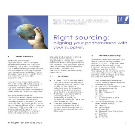 Right sourcing