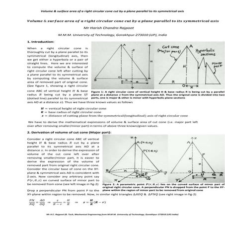 HCR's Infinite or Convergence Series (Calculations of Volume, Surface ...