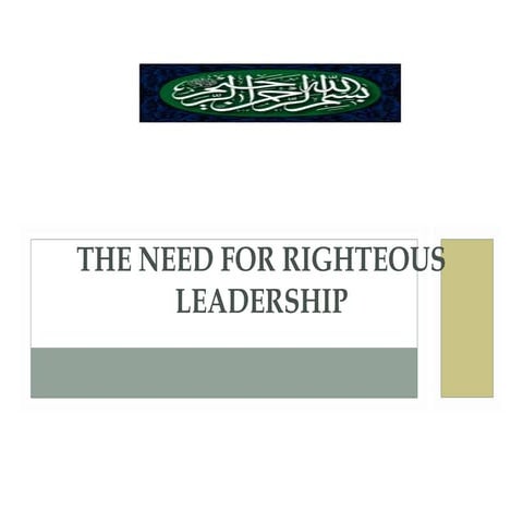 Righteous leadership