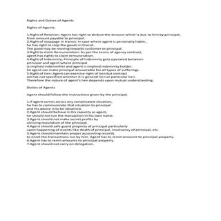 Rights and duties of agents