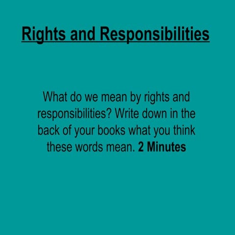 Rights and Responsibilities (Holocaust Intro)