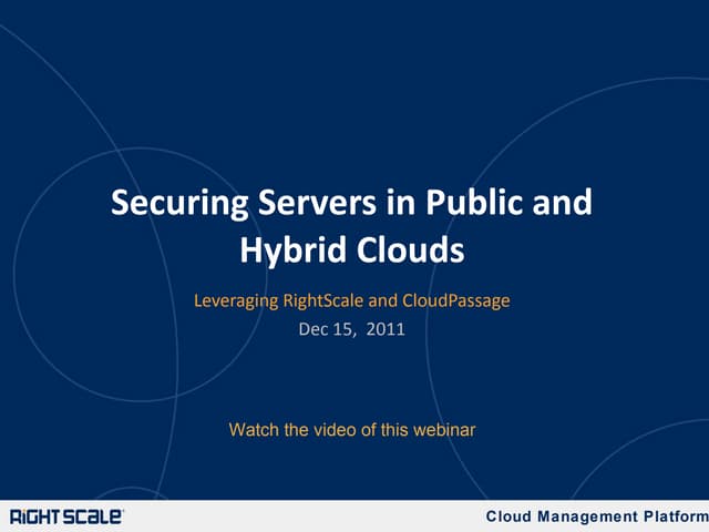 Securing Servers in Public and Hybrid Clouds