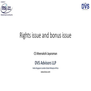 Rights issue and bonus issue
