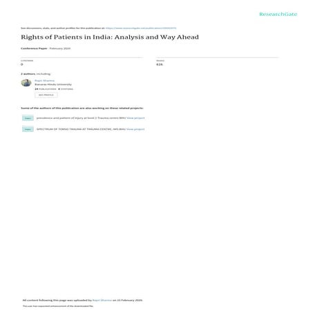 Rights of patients in india analysis and way ahead