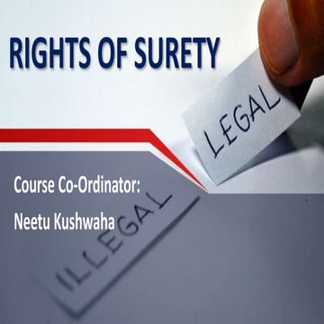 Rights of surety