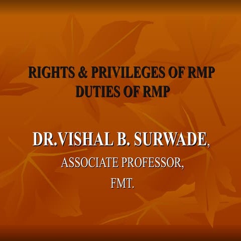 Rights & Privileges of RMP.ppt..........