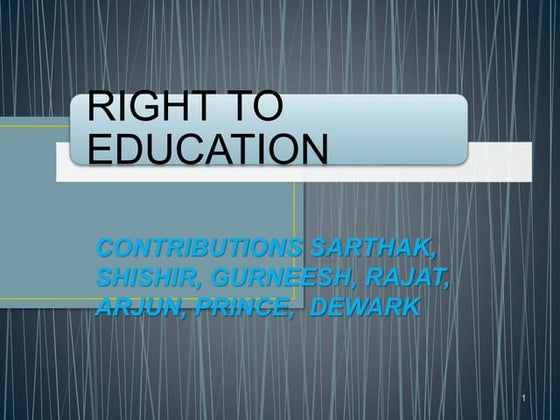 Right to Education | PPT