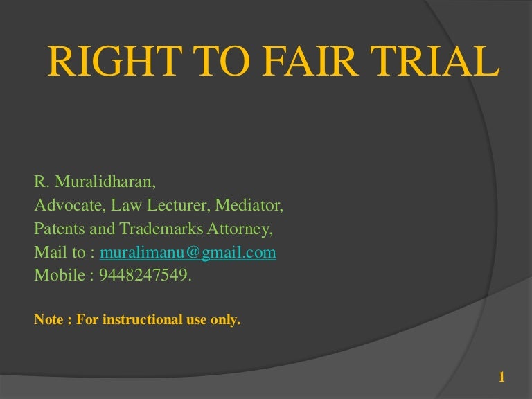 Right to fair trial