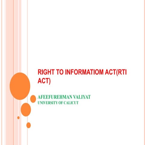 Right to informatiom act