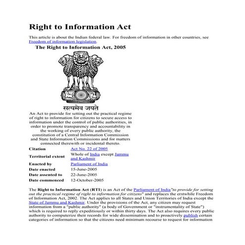 Right to information act