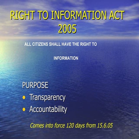 Right To Information Act 2005