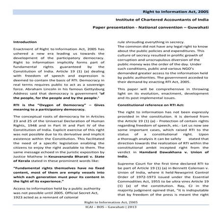 Right to information act, 2005 | Aadhit B Balaji