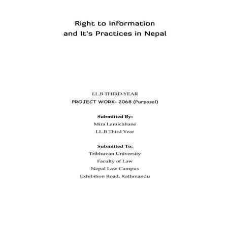 Right to information and its practices in nepal