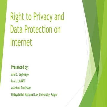 Right to privacy on internet and Data Protection