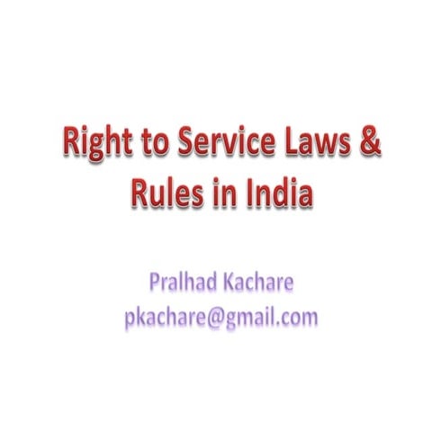 Right to Service Laws in India