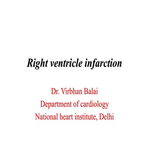 Right ventricle infarction