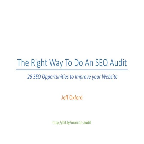 The Right Way to Do an SEO Audit