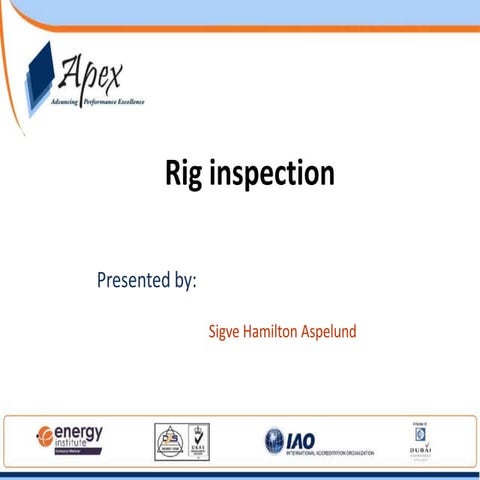 Rig inspection, Sigve Hamilton Aspelund