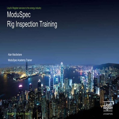 Overview: Rig inspection training 