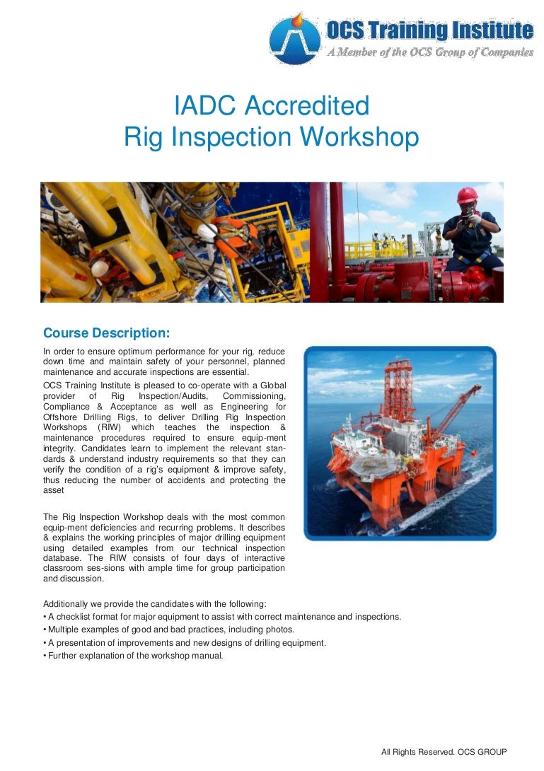 "IADC Accredited Rig Inspection