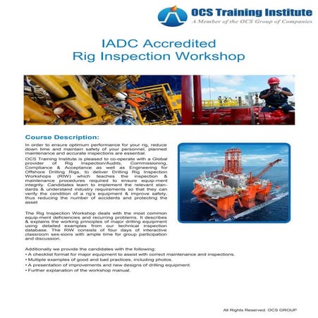 "IADC Accredited Rig Inspection Workshop"