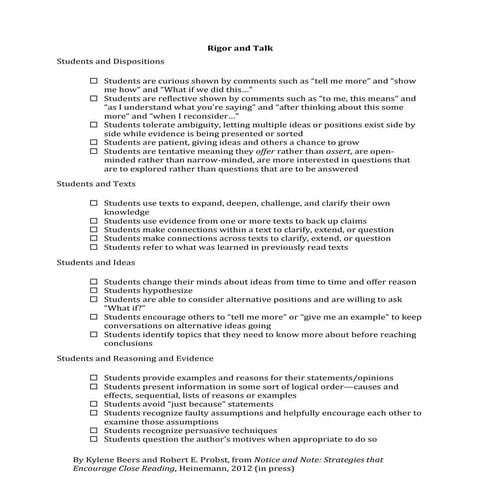 Rigor and Talk Checklist
