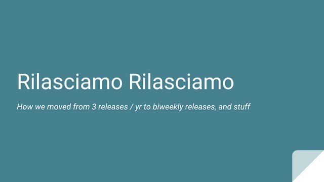 Rilasciamo rilasciamo