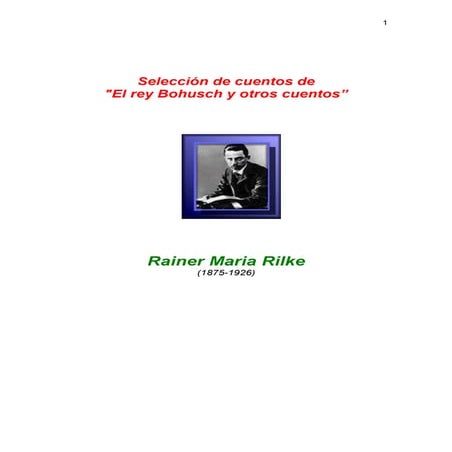 Rilke, rainer maria   el rey bohusch y otros cuentos