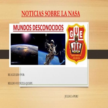 NOTICIAS SOBRE LA NASA