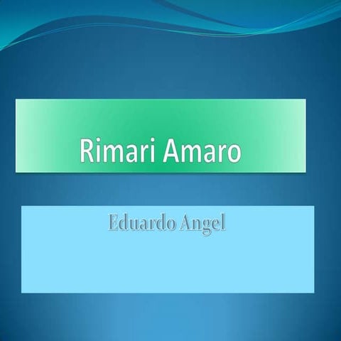 Rimari amaro | PPTX