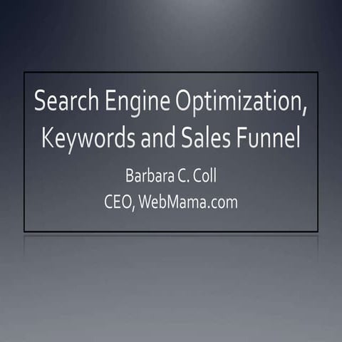 Search Engine Optimization, Keywords and Sales Funnel - RIMC