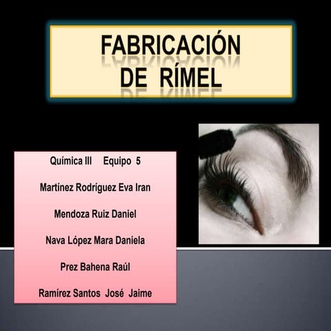 Elaboracion del rimel | PPTX
