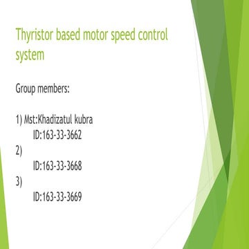 Thyristor Based motor speed control system