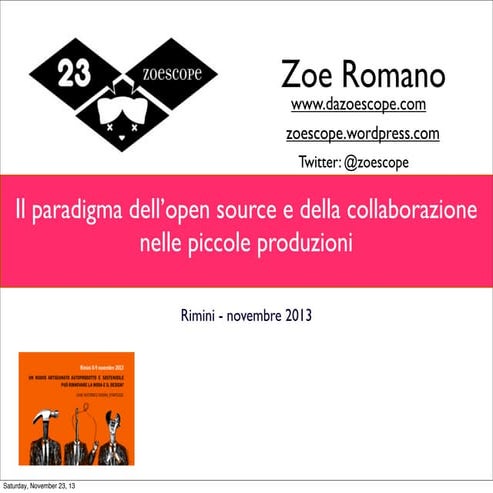 Il paradigma dell’open source e della collaborazione nelle piccole produzioni