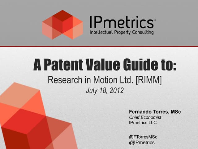 RIMM: A Patent Value Guide