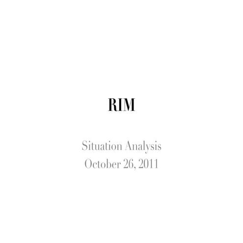 RIM Situation Analysis