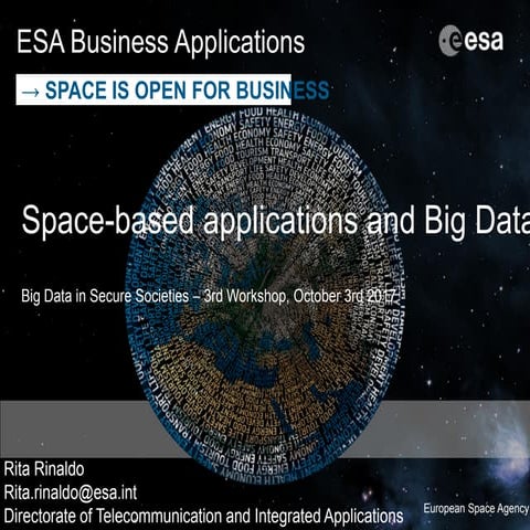 SC7 Workshop 3: Space-based applications and Big Data