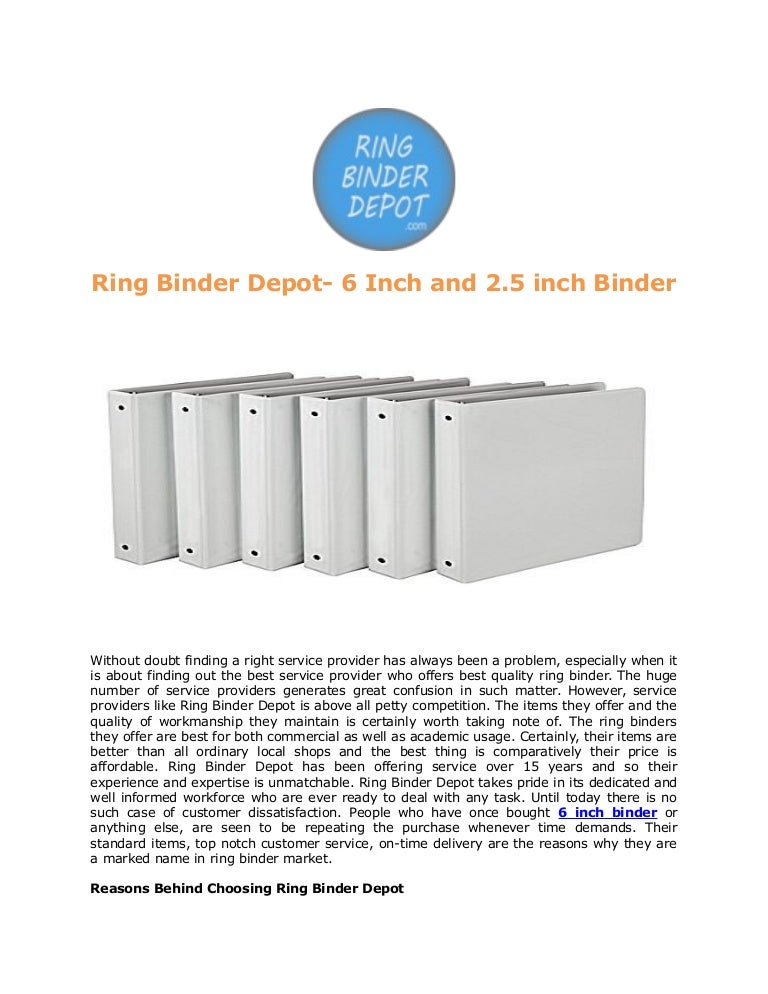 ring binder depot 6 inch and 2 5 inch binder