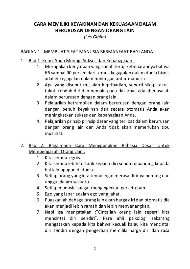 2019 07 15 Ringkasan Buku Les Giblin Cara Memiliki Keyakinan Dan