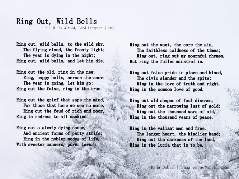 Ring Out, Wild Bells by Alfred, Lord Tennyson