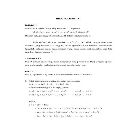 Ring Polonomial