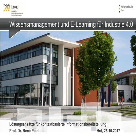 Wissensmanagement und E-Learning für Industrie 4.0