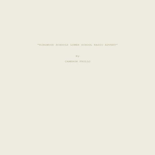 Ringwood school open day radio advert script | DOCX