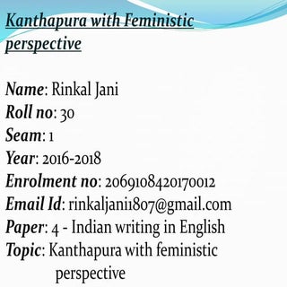 Kanthapura with feministic perspective