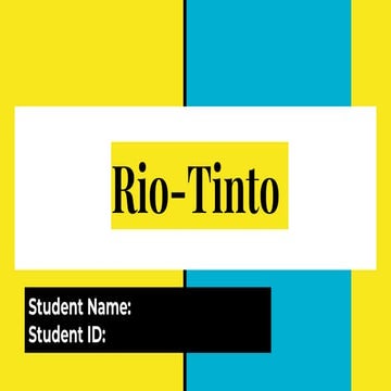 Rio Tinto - Sample SWOT Analysis Assignment | PPTX