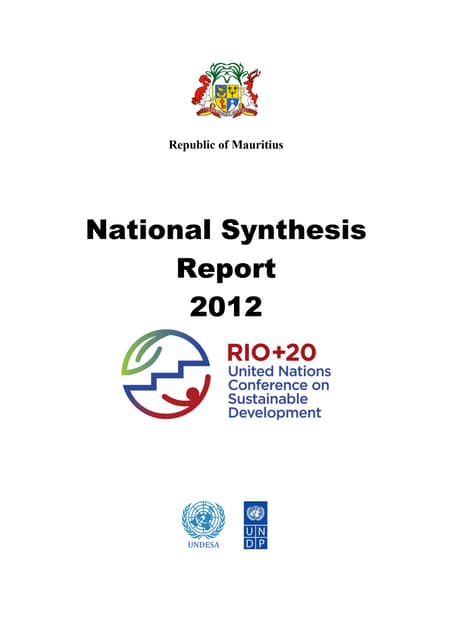 Rio+20 National Synthesis Report for Mauritius